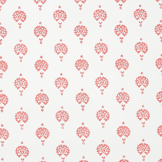 SCHUMACHER  JACARANDA DAHLIA HAND BLOCKED PRINT   RED   - 5011232