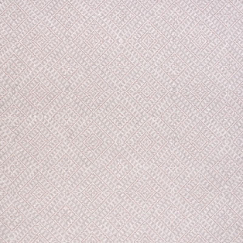 Soft pink decorative wallpaper with a delicate diamond geometric pattern and subtle crosshatch texture.