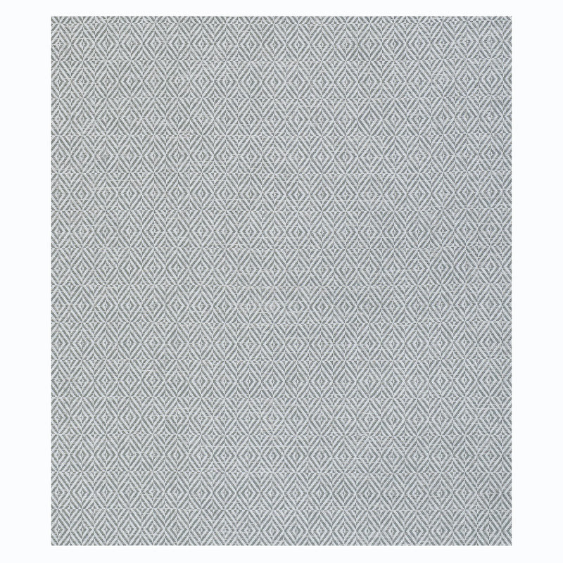 Grey woven wallcovering with a repeating diamond-geometric pattern, subtle and textured.