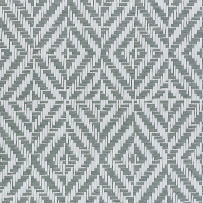 Gray and white geometric basket-weave pattern with diamond chevrons and woven texture.