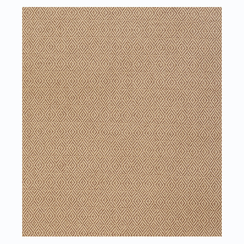 Beige-brown rectangular woven wallcovering with a repeating geometric diamond lattice pattern