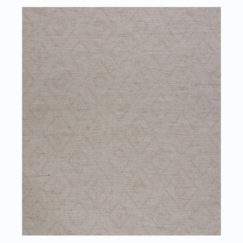 Beige linen-textured woven wallcovering with a subtle geometric diamond pattern; natural color.