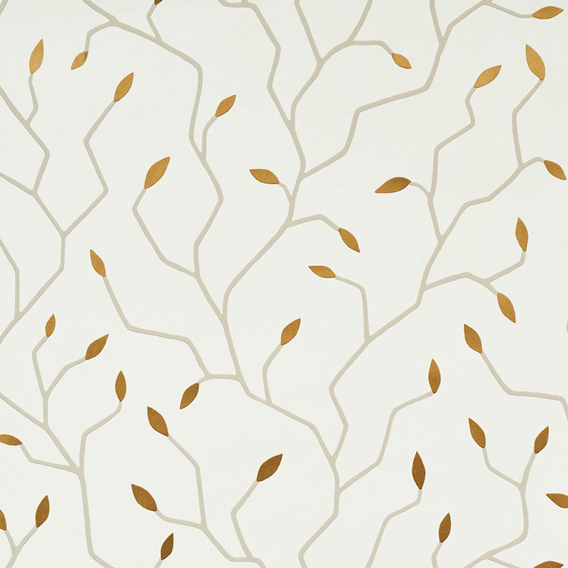 SCHUMACHER WALLCOVERING  MISTERIOSO CYMBELINE   IVORY & GOLD   - 5011380