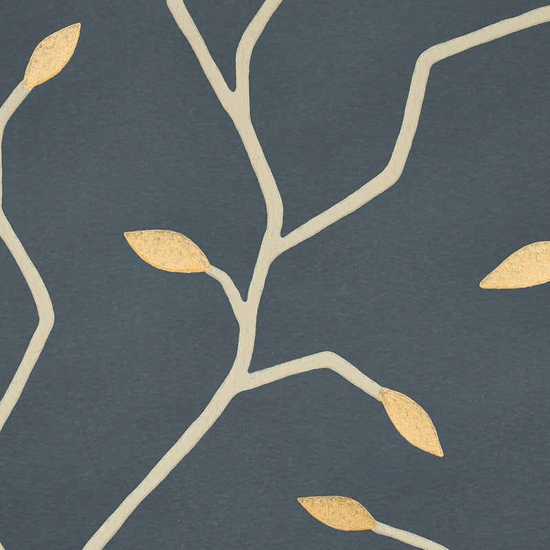 SCHUMACHER WALLCOVERING  MISTERIOSO CYMBELINE   CHARCOAL & GOLD   - 5011382