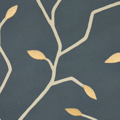 SCHUMACHER WALLCOVERING  MISTERIOSO CYMBELINE   CHARCOAL & GOLD   - 5011382