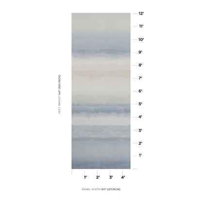 SCHUMACHER WALLCOVERING  AQUARELLE ORISSA PANEL   BLUE & NATURAL   - 5011451