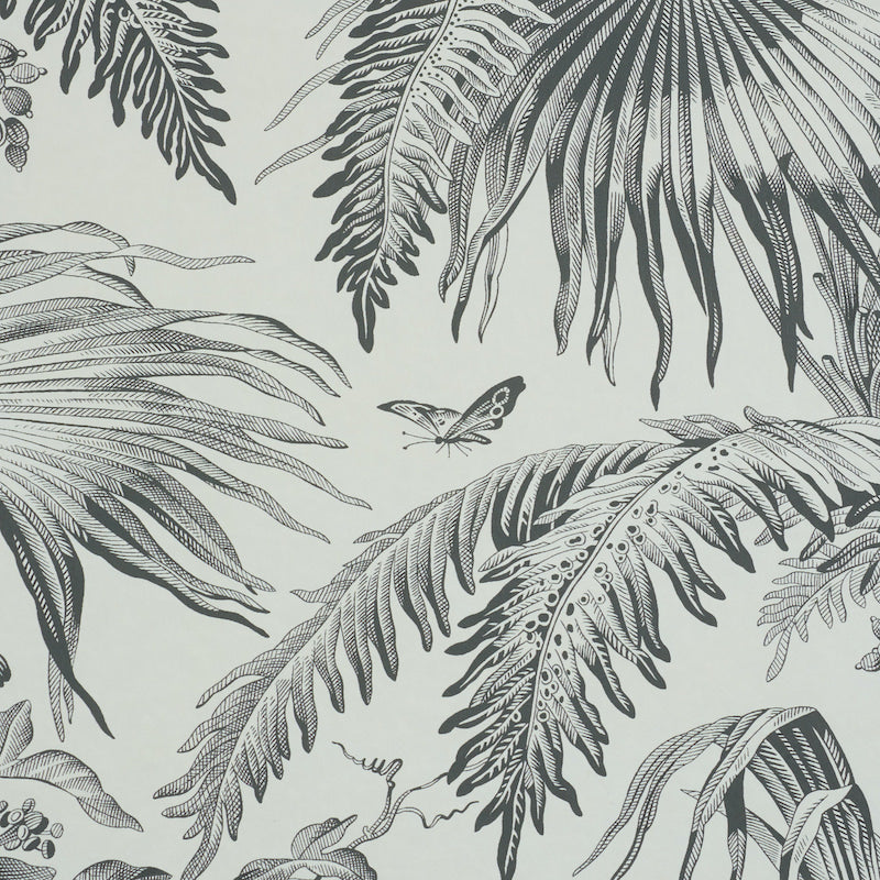 SCHUMACHER WALLCOVERING  JILL LASERSOHN TOILE TROPIQUE   BLACK   - 5011481