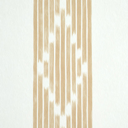 Beige vertical stripes with white gaps on a pale ivory background; fabric-like wallpaper pattern.