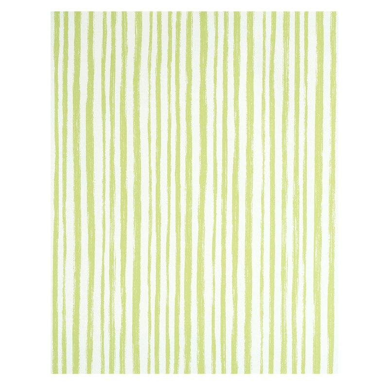 Vertical lime-green brushstroke stripes on white; modern abstract wallpaper.
