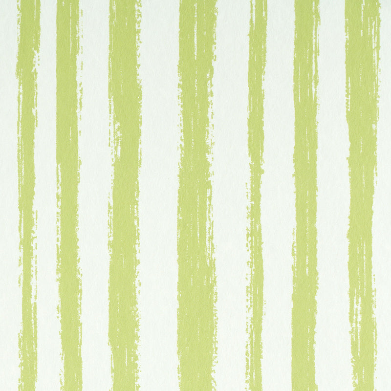 Lime green vertical brush-stroke stripes on pale background; wallpaper pattern.