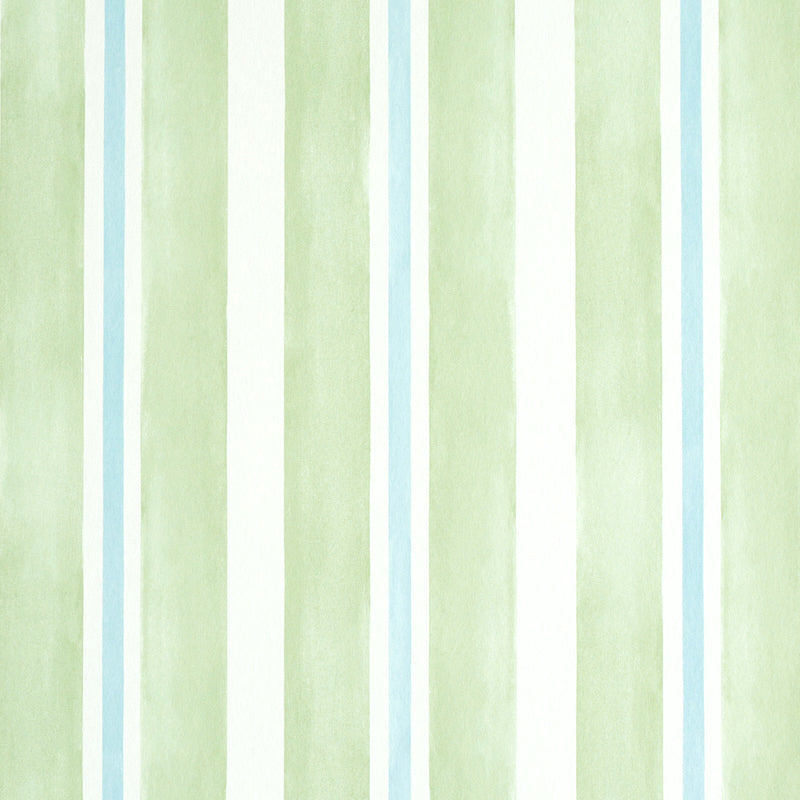 SCHUMACHER  STRIPE WALLCOVERING COLLECTION WATERCOLOR STRIPE   LEAF   - 5011570