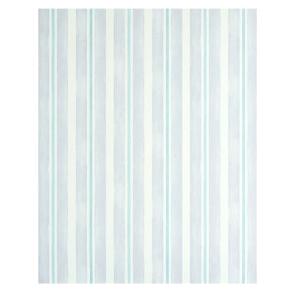 Vertical lavender watercolor stripe wallpaper with soft edges; light, airy wallcovering.