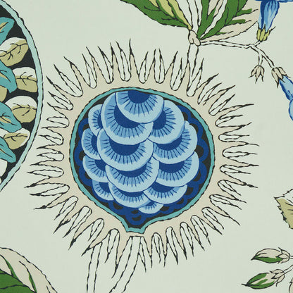 SCHUMACHER WALLCOVERING  PERENNIAL FAVORITES ROCA REDONDA   BLUE & IVORY   - 5011620