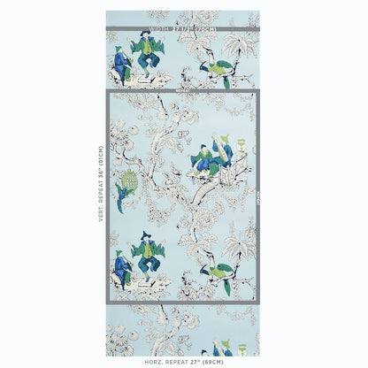 SCHUMACHER WALLCOVERING  PERENNIAL FAVORITES CHINOISERIE MODERNE   BLUE   - 5011650