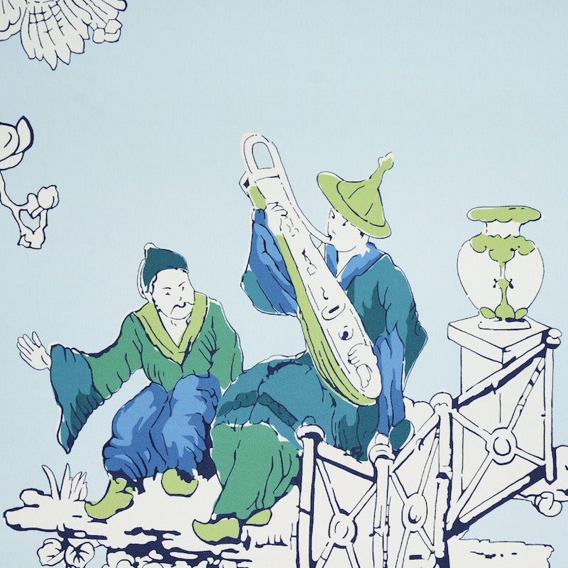 SCHUMACHER WALLCOVERING  PERENNIAL FAVORITES CHINOISERIE MODERNE   BLUE   - 5011650