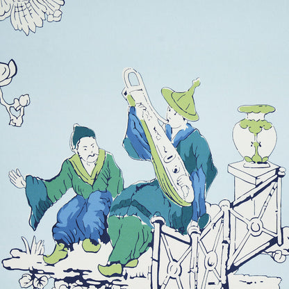 SCHUMACHER WALLCOVERING  PERENNIAL FAVORITES CHINOISERIE MODERNE   BLUE   - 5011650