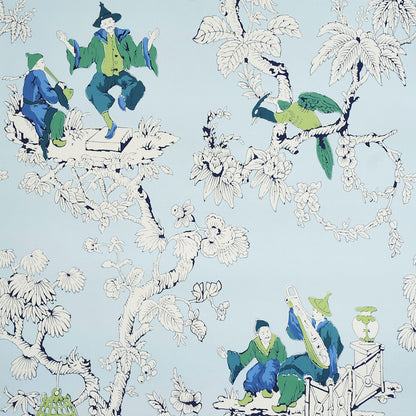 SCHUMACHER WALLCOVERING  PERENNIAL FAVORITES CHINOISERIE MODERNE   BLUE   - 5011650