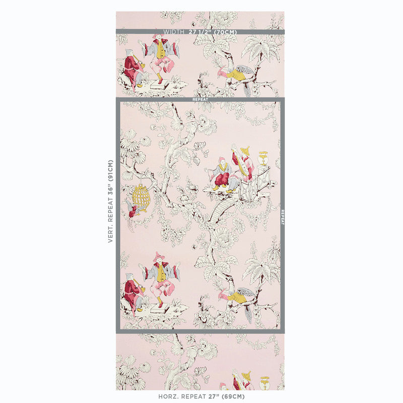 SCHUMACHER WALLCOVERING  PERENNIAL FAVORITES CHINOISERIE MODERNE   PINK   - 5011651