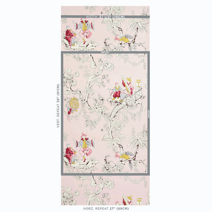 SCHUMACHER WALLCOVERING  PERENNIAL FAVORITES CHINOISERIE MODERNE   PINK   - 5011651