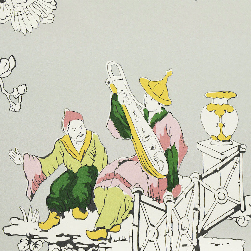 SCHUMACHER WALLCOVERING  PERENNIAL FAVORITES CHINOISERIE MODERNE   SOFT GREY   - 5011652