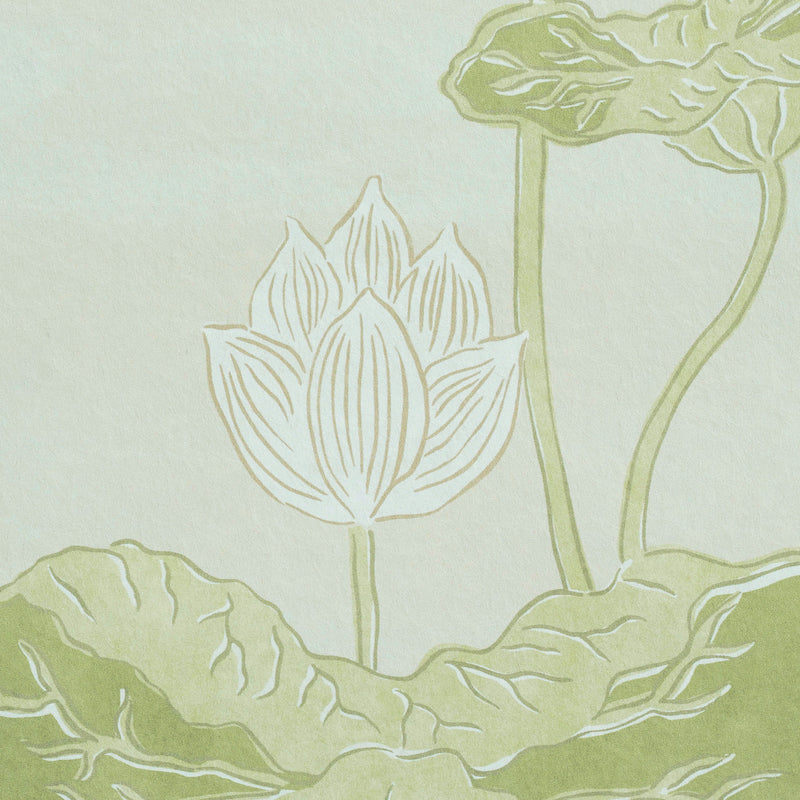 SCHUMACHER WALLCOVERING  PERENNIAL FAVORITES KIREINA LOTUS PANEL SET   WHITE IVORY   - 5011691