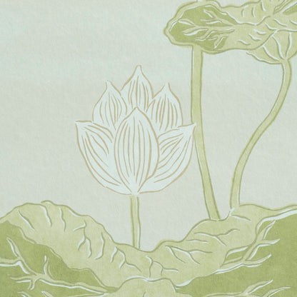 SCHUMACHER WALLCOVERING  PERENNIAL FAVORITES KIREINA LOTUS PANEL SET   WHITE IVORY   - 5011691