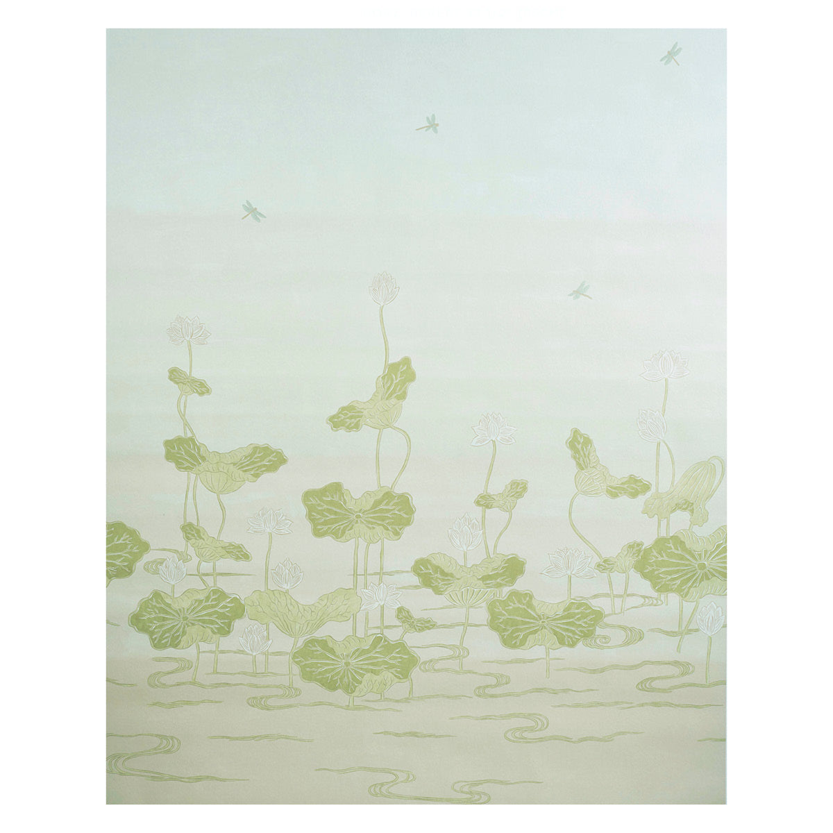 SCHUMACHER WALLCOVERING  PERENNIAL FAVORITES KIREINA LOTUS PANEL SET   WHITE IVORY   - 5011691