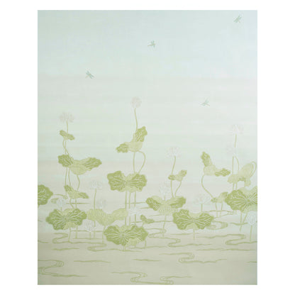 SCHUMACHER WALLCOVERING  PERENNIAL FAVORITES KIREINA LOTUS PANEL SET   WHITE IVORY   - 5011691
