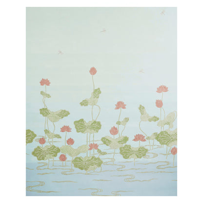 SCHUMACHER WALLCOVERING  PERENNIAL FAVORITES KIREINA LOTUS PANEL SET   MINERAL   - 5011692