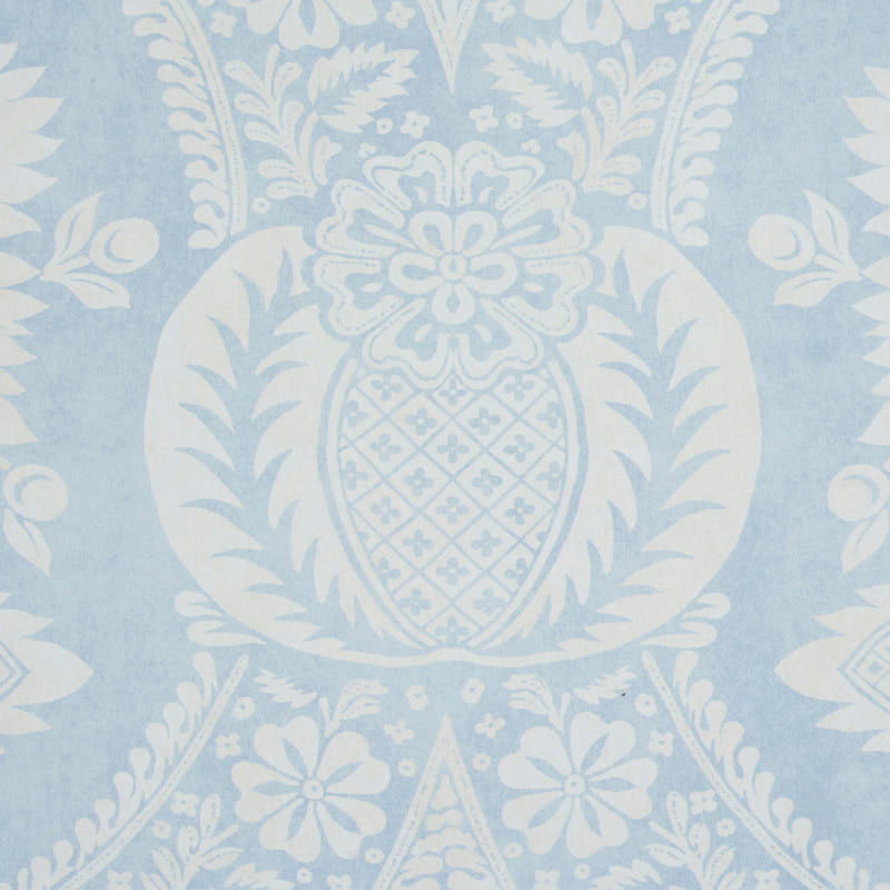 SCHUMACHER  PERENNIAL FAVORITES VILLANDRY DAMASK PRINT   BLUE   - 5011750