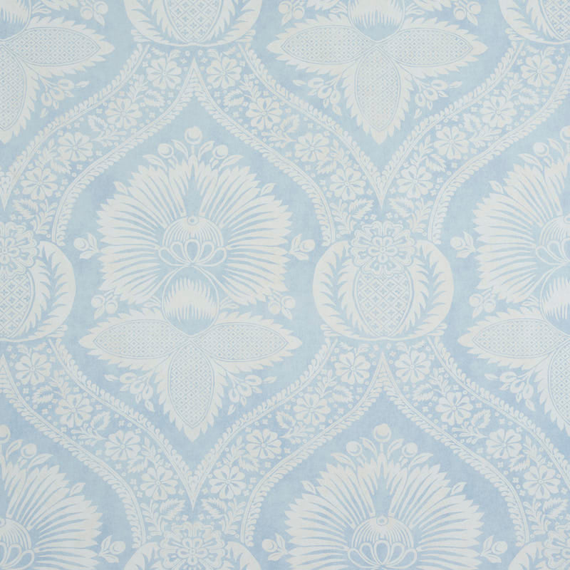 SCHUMACHER  PERENNIAL FAVORITES VILLANDRY DAMASK PRINT   BLUE   - 5011750