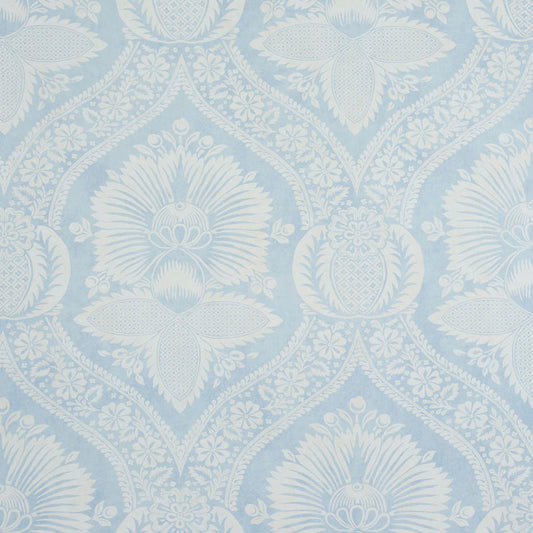 SCHUMACHER  PERENNIAL FAVORITES VILLANDRY DAMASK PRINT   BLUE   - 5011750