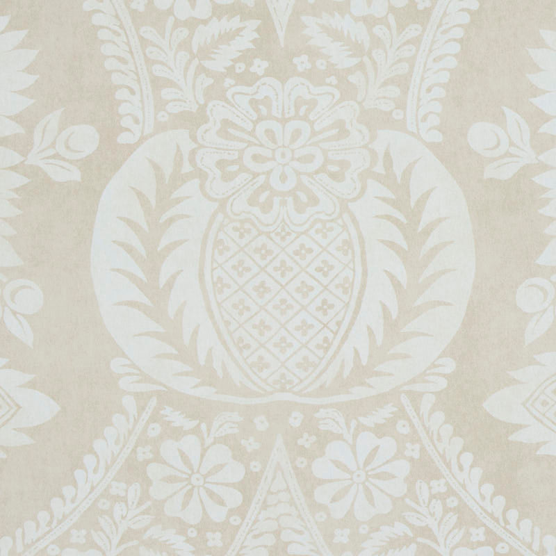SCHUMACHER  PERENNIAL FAVORITES VILLANDRY DAMASK PRINT   NEUTRAL   - 5011751