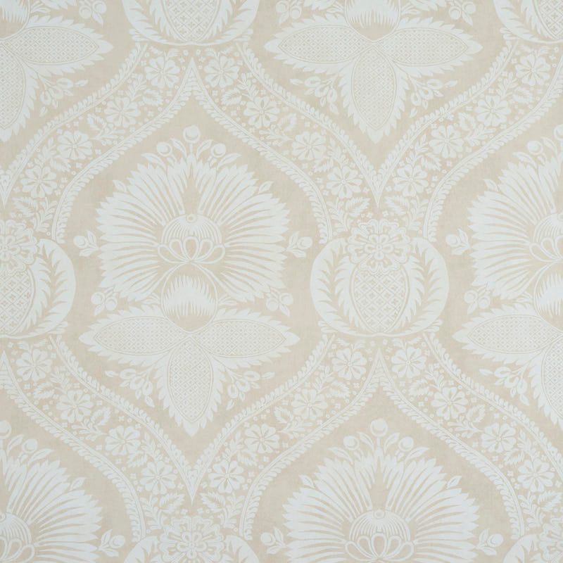 SCHUMACHER  PERENNIAL FAVORITES VILLANDRY DAMASK PRINT   NEUTRAL   - 5011751