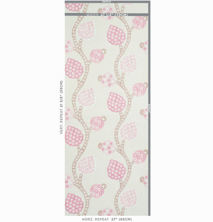 SCHUMACHER  PERENNIAL FAVORITES ANNABEL WARP PRINT   ROSE   - 5011770