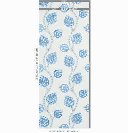 SCHUMACHER  PERENNIAL FAVORITES ANNABEL WARP PRINT   BLUE   - 5011771