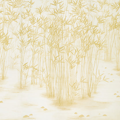 Nature-inspired wall art featuring golden reed grasses with tall slender stalks on a warm beige background.