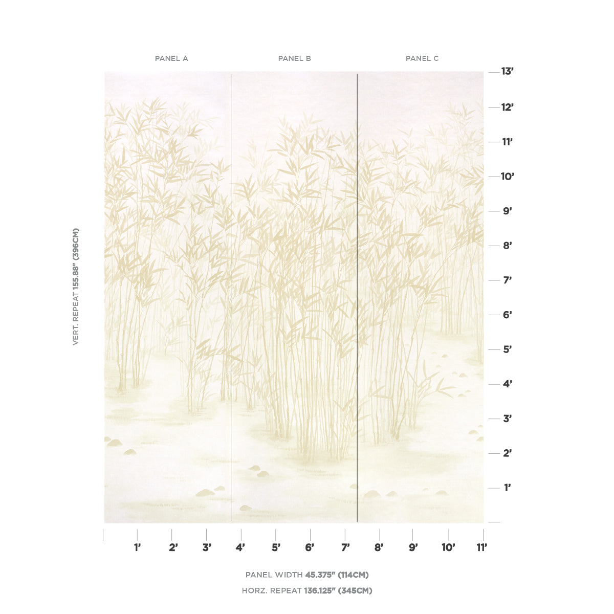 SCHUMACHER  PERENNIAL FAVORITES KANJI PANEL SET   NATURAL   - 5011791