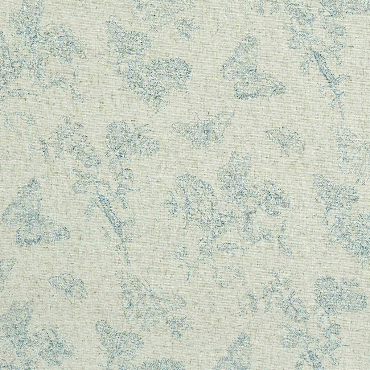 SCHUMACHER  PERENNIAL FAVORITES BAUDIN BUTTERFLY LINEN   BLUE   - 5011831