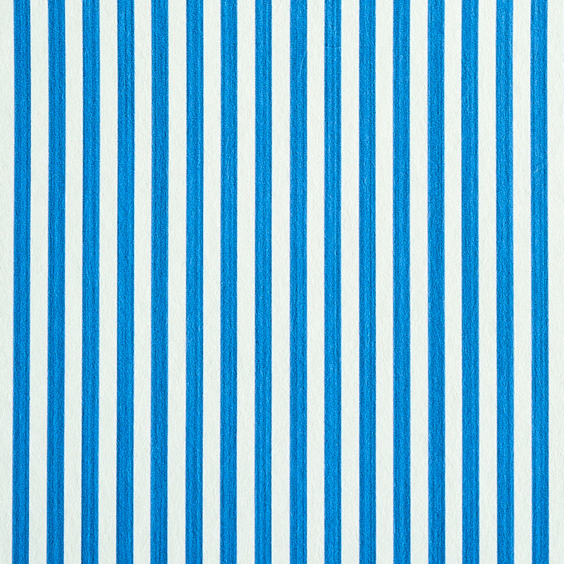 Blue vertical stripes on white background; narrow striped wallpaper.
