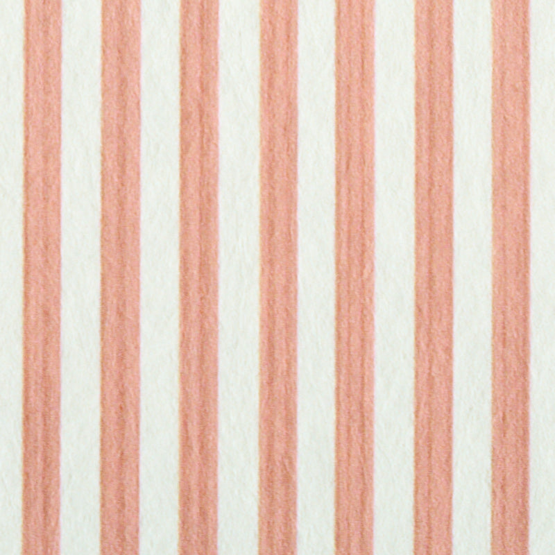 Pink striped wallpaper with narrow vertical stripes on a light background; wallcovering texture for walls.