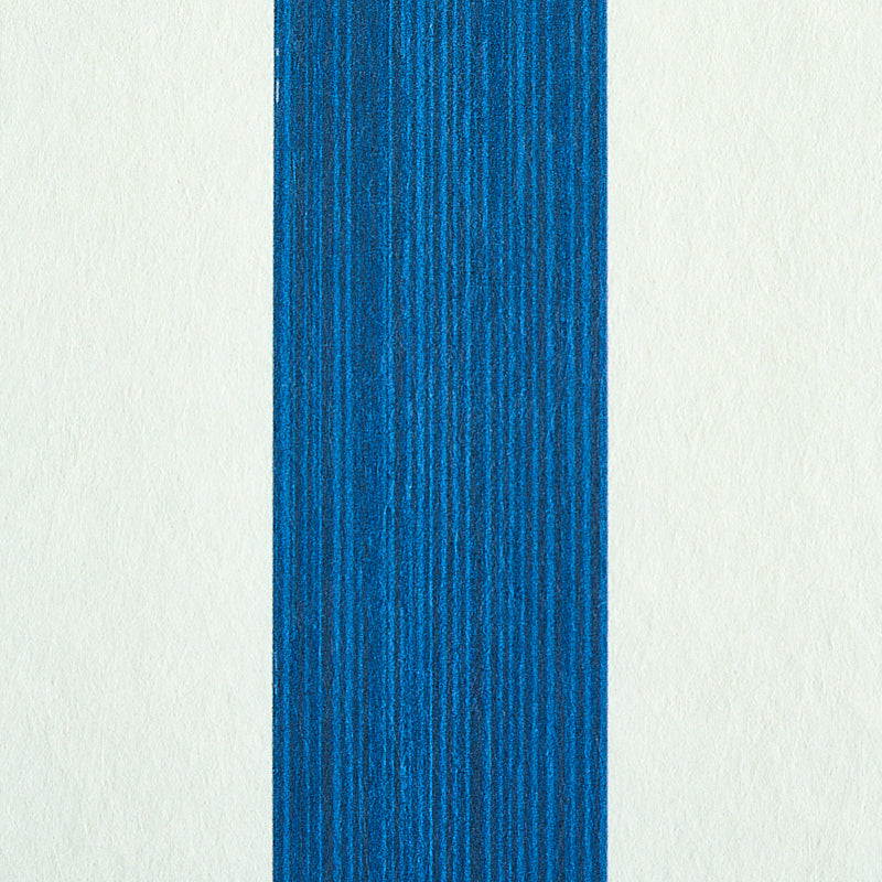 Royal blue textured vertical stripe on cream card; fabric-like panel, modern minimalist wall decor sample.
