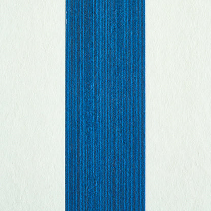 Royal blue textured vertical stripe on cream card; fabric-like panel, modern minimalist wall decor sample.