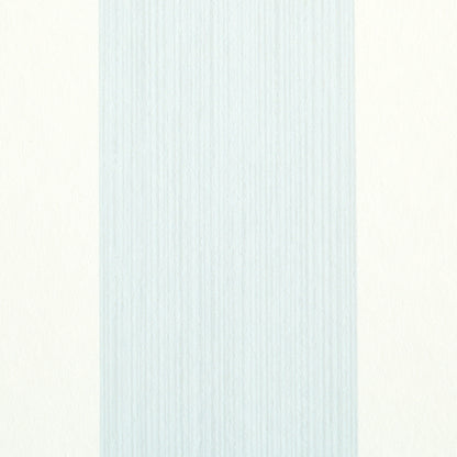 Vertical pale blue textured stripe on a cream backdrop; swatch sample for wallpaper.