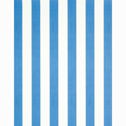 Vertical navy blue brush-stroke stripes on white wallpaper.