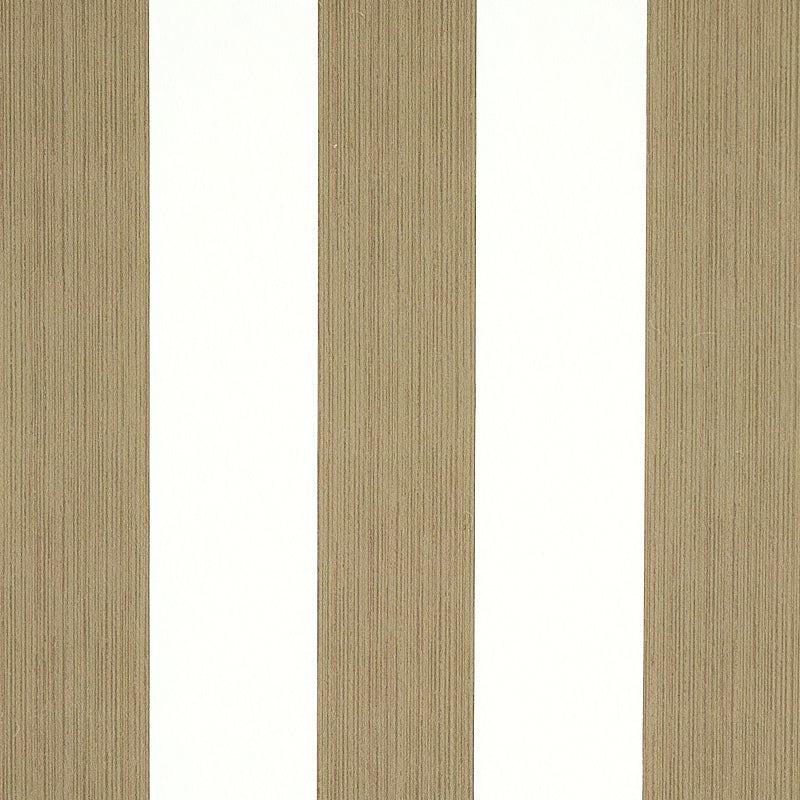 Tan woodgrain wallpaper with white vertical stripes, modern rustic design.