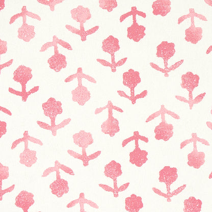 Cream background with soft pink floral pattern; small repeating flower motifs for fabric or wallpaper.