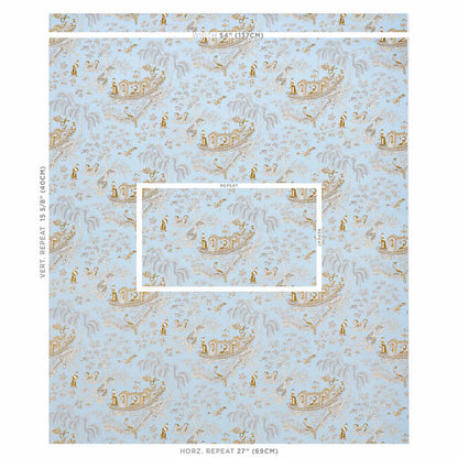 Light blue fabric with a repeating pattern.