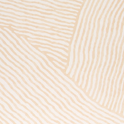Beige & cream abstract striped pattern with curved wavy lines, fabric design.