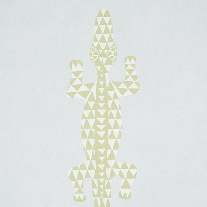 Pale green geometric cactus silhouette made of triangles on a light gray background.